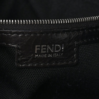 Fendi Crackled Calfskin Baguette 26424 Black 5 of 9