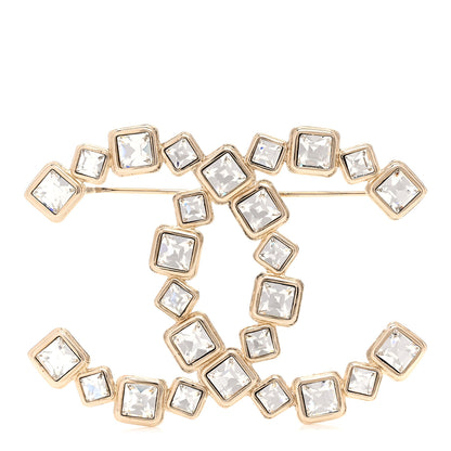 Chanel Crystal CC Brooch Gold 1 of 3