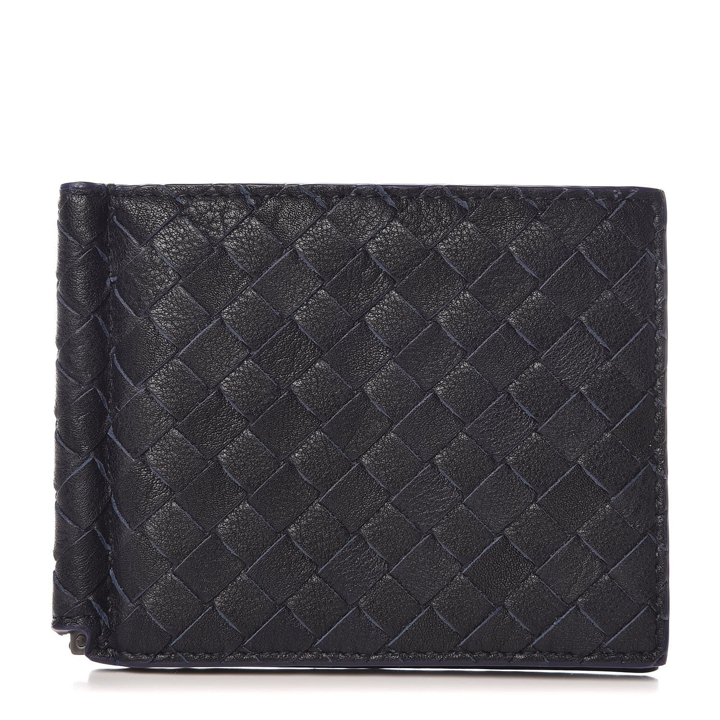 Nappa Intrecciato Bi-Fold Wallet Blue