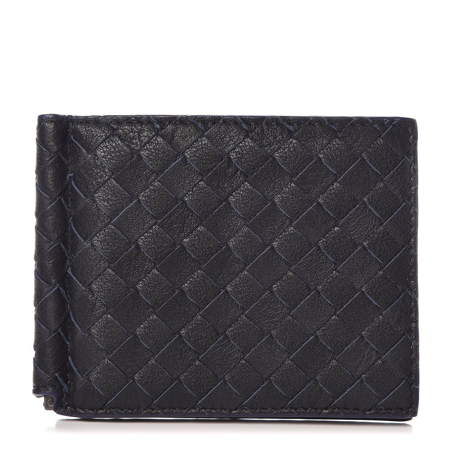 Bottega Veneta Nappa Intrecciato Bi-Fold Wallet Blue 1 of 8