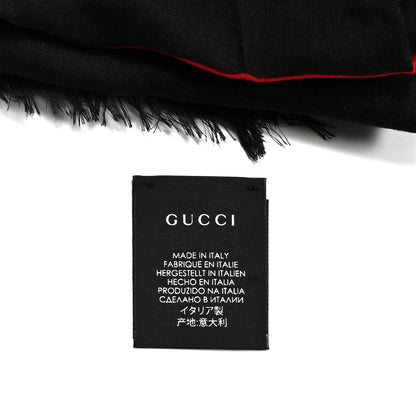 Gucci Modal Silk Coco Capitan Logo Square Scarf Black 5 of 5