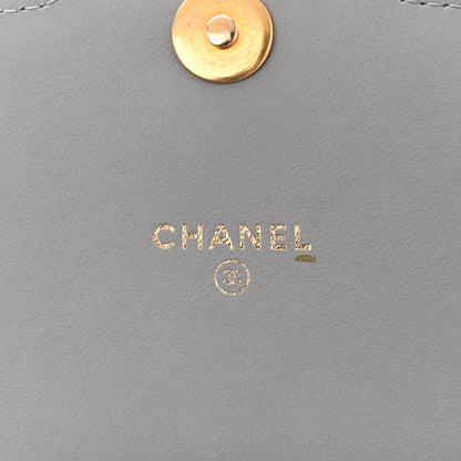 Chanel Lambskin Quilted Two Tone Clutch With Chain Grey Burgundy 6 of 12