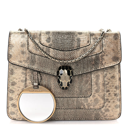 Bulgari Metallic Karung Serpenti Forever Crossbody Beige 3 of 12
