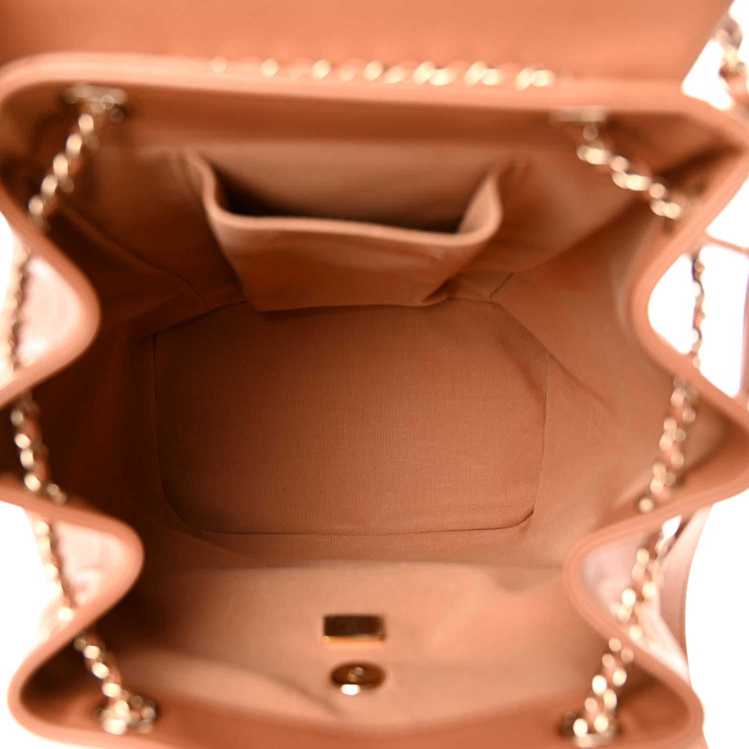 Chanel Lambskin Quilted Large Duma Drawstring Backpack Brown 4 of 9