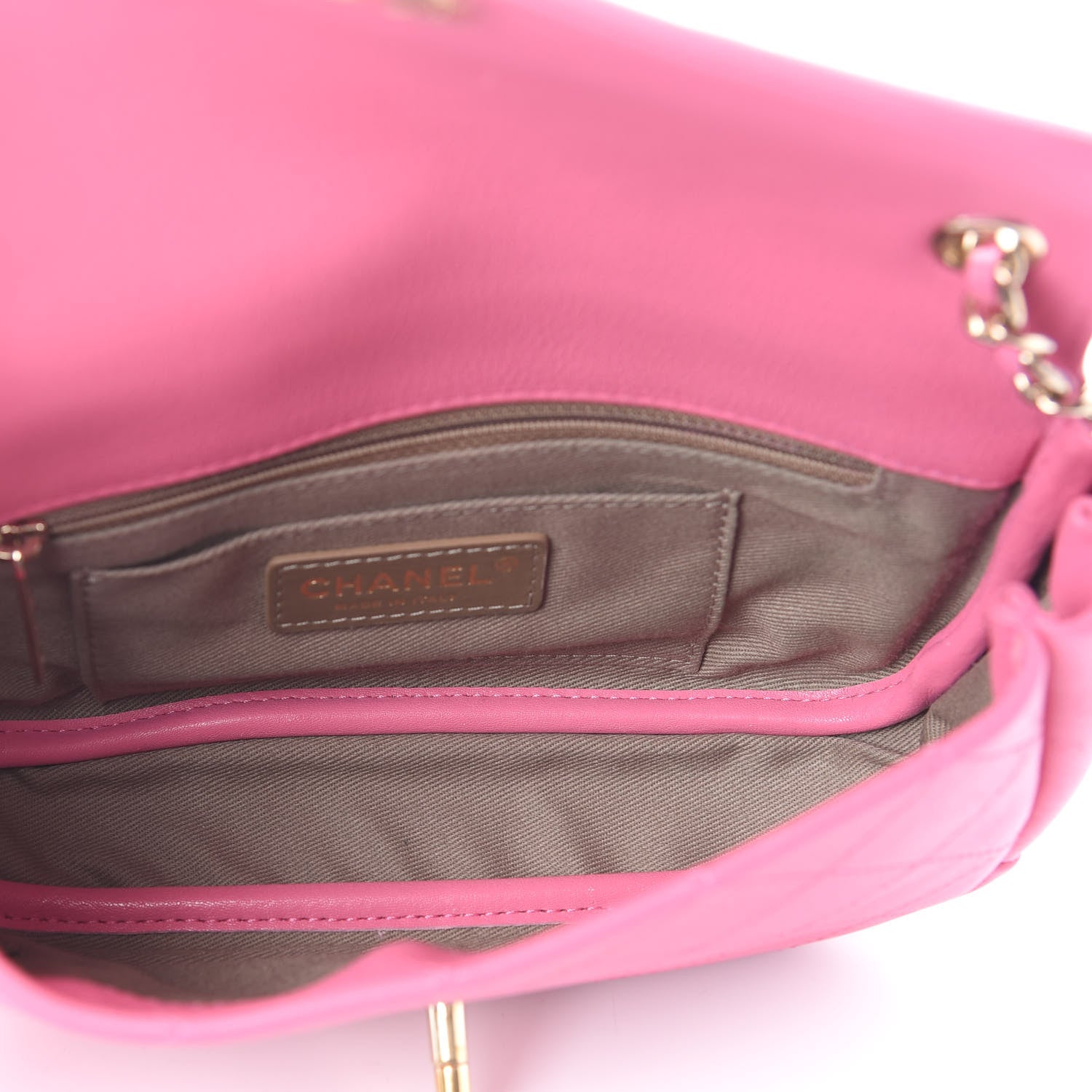 Chanel Goatskin Stitched Casual Trip Single Flap Pink 5 of 9
