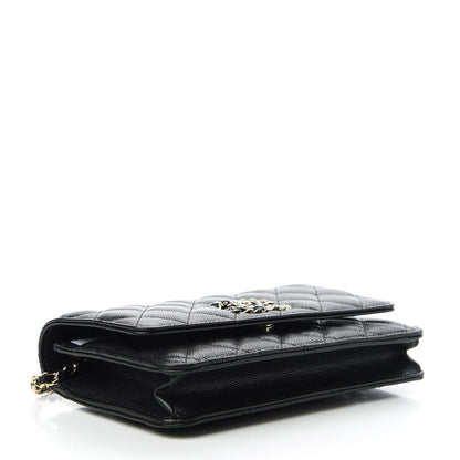 Chanel Caviar Quilted French New Wave Chain CC Wallet On Chain WOC Black 4 of 12
