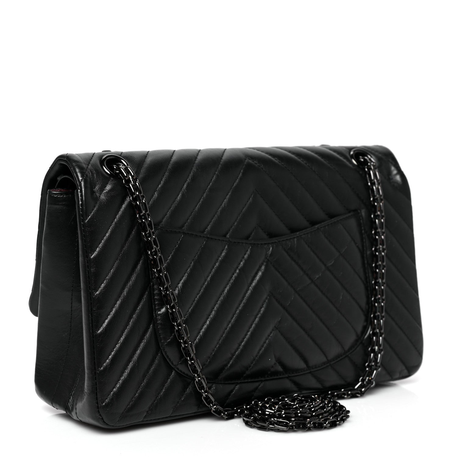 Chanel Aged Calfskin Chevron Quilted 2.55 Reissue 226 So Black 3 of 9