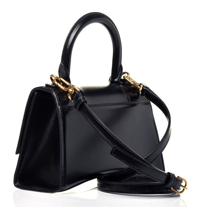 Balenciaga Shiny Box Calfskin Hourglass Top Handle Bag XS Black 3 of 10