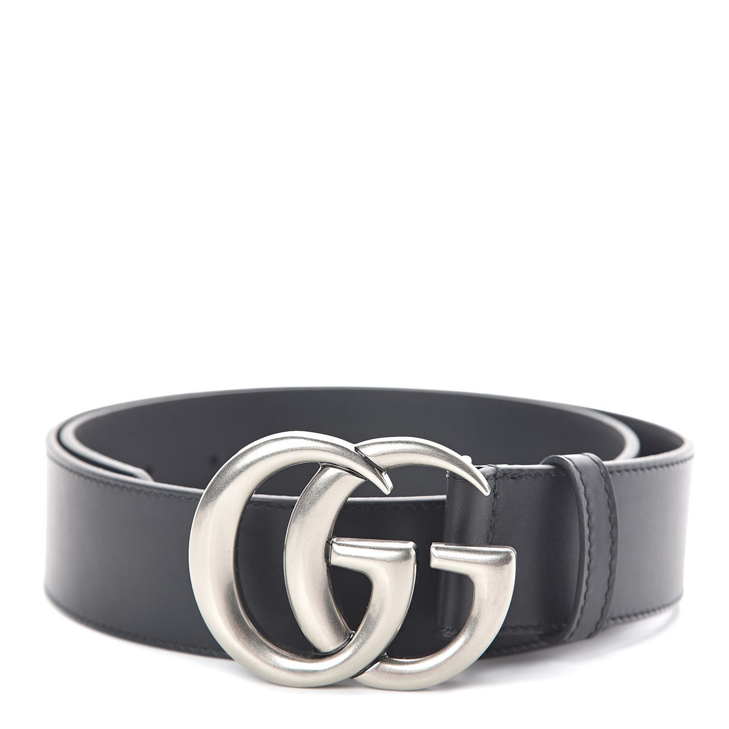 Moon Calfskin Nickel Double G 40mm Belt 85 34 Black