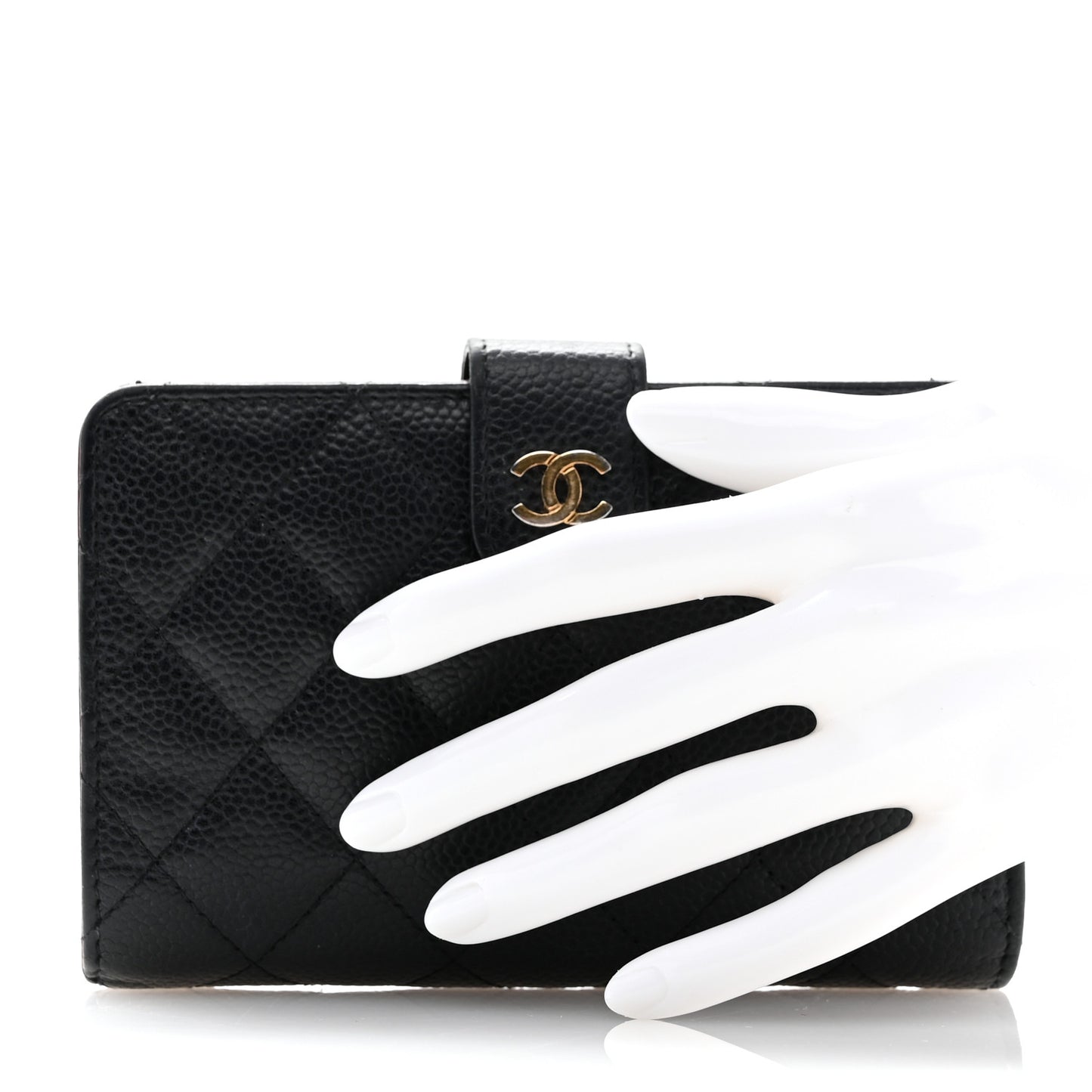 Caviar Quilted CC French Wallet Black