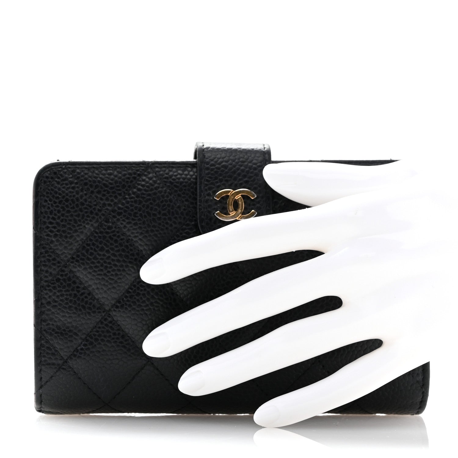 Chanel Caviar Quilted CC French Wallet Black 2 of 11