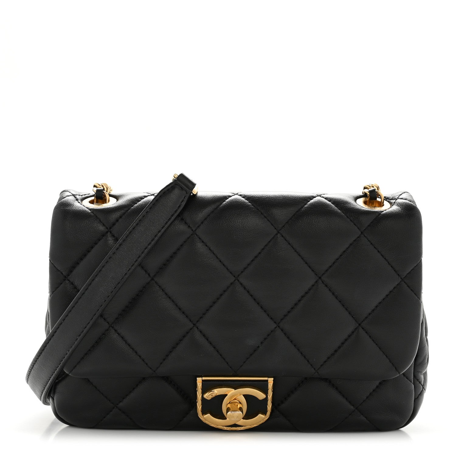 Chanel Lambskin Quilted Mini Flap Black 1 of 13
