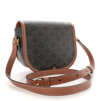 Celine Triomphe Canvas Medium Folco Bag Tan 3 of 10