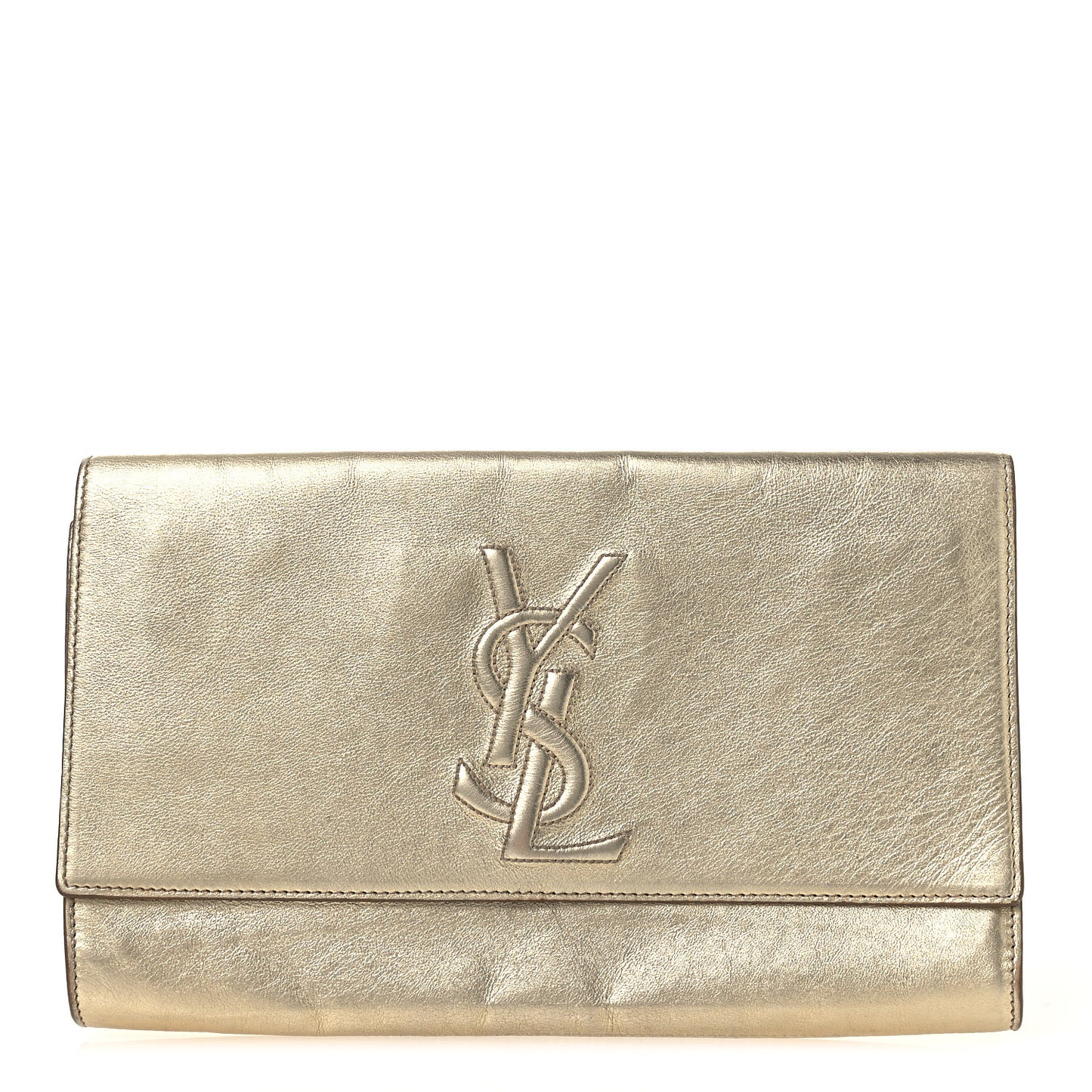 Metallic Calfskin Monogram Large Belle De Jour Clutch Gold
