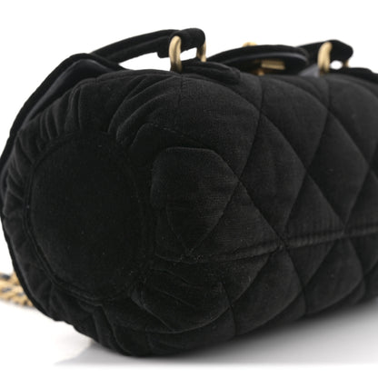 Chanel Velvet Quilted Mini Top Handle Flap Black 9 of 10