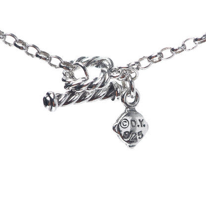 David Yurman Sterling Silver Smoky Quartz Station Chain Necklace 5 of 5