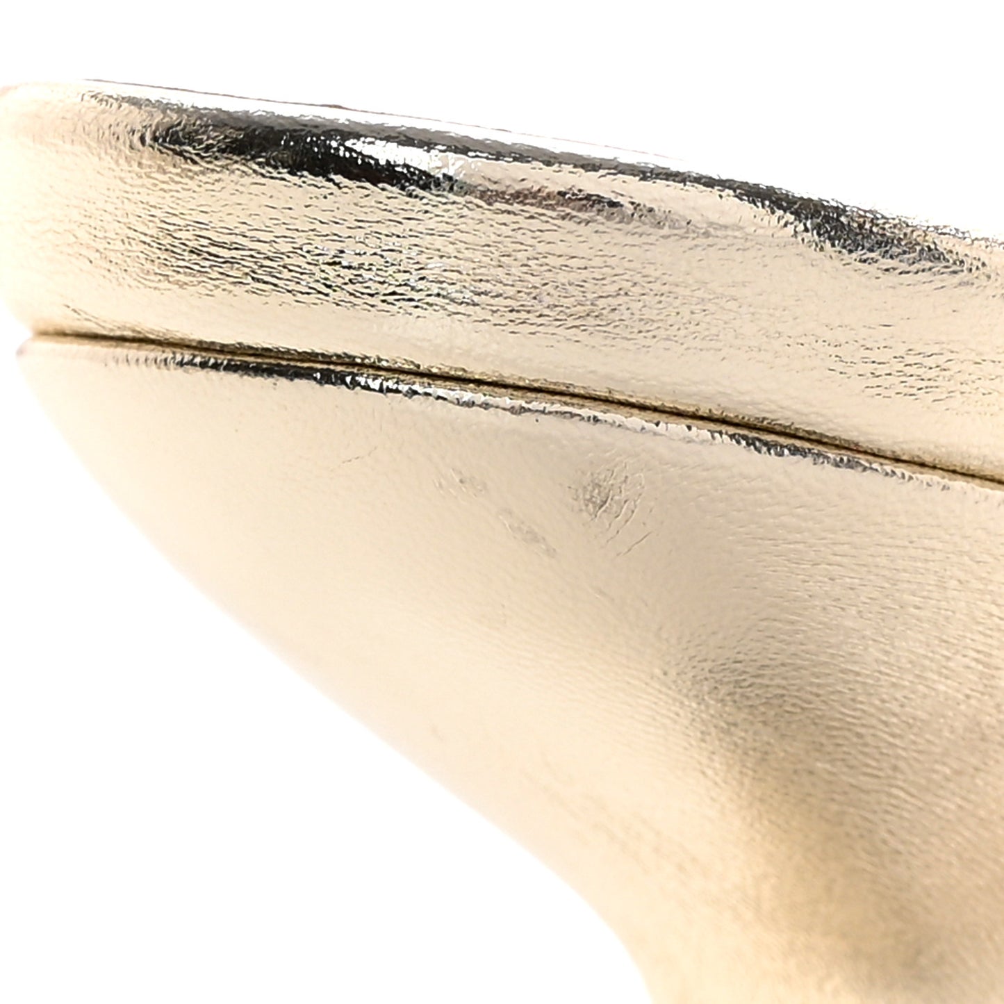 Metallic Nappa Dora Tiger Head Mid Heel Slide Sandals 37 Gold