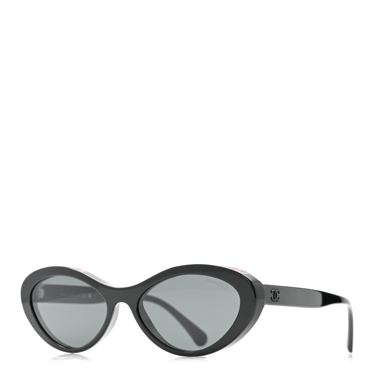 Acetate Oval Sunglasses 5416 Black Pink
