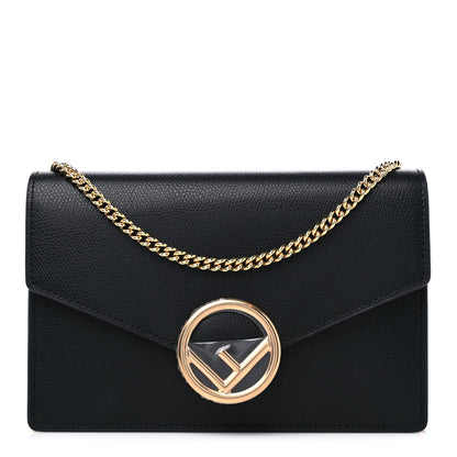 Fendi Vitello Cruise F is Fendi Medium Envelope Wallet on Chain Black 1 of 10