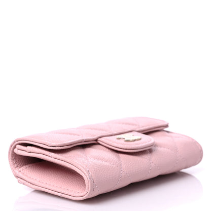 Chanel Caviar Quilted Flap Card Holder Wallet Light Pink 4 of 9
