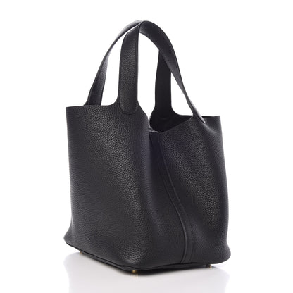 Hermes Taurillon Clemence Picotin Lock 22 MM Black 3 of 8