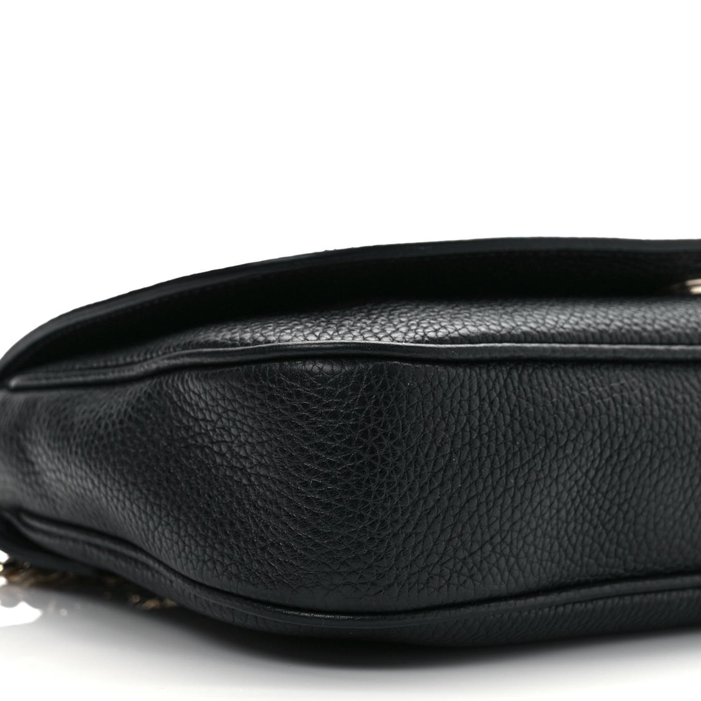 Pebbled Calfskin Medium Soho Flap Crossbody Black