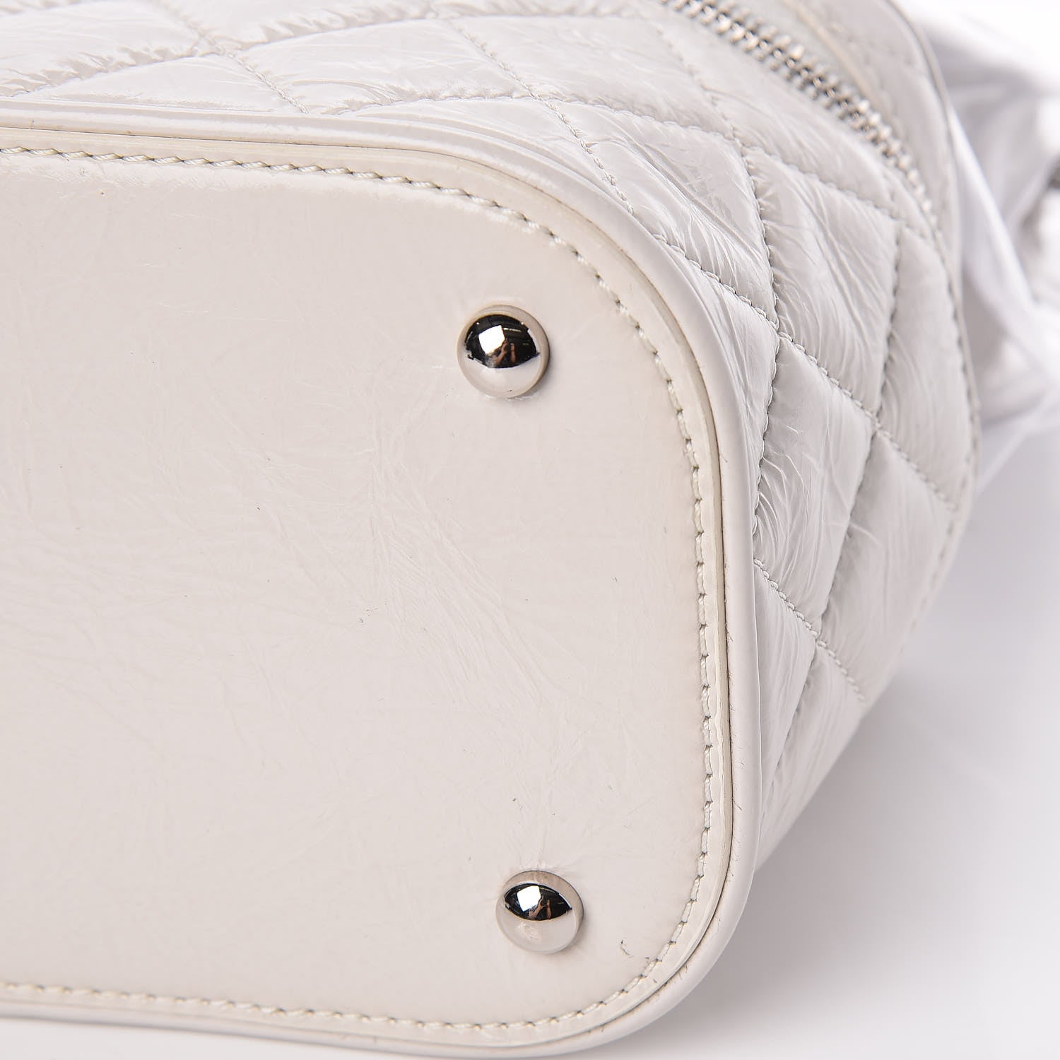 Chanel Crumpled Calfskin PVC Quilted Flap White 10 of 10