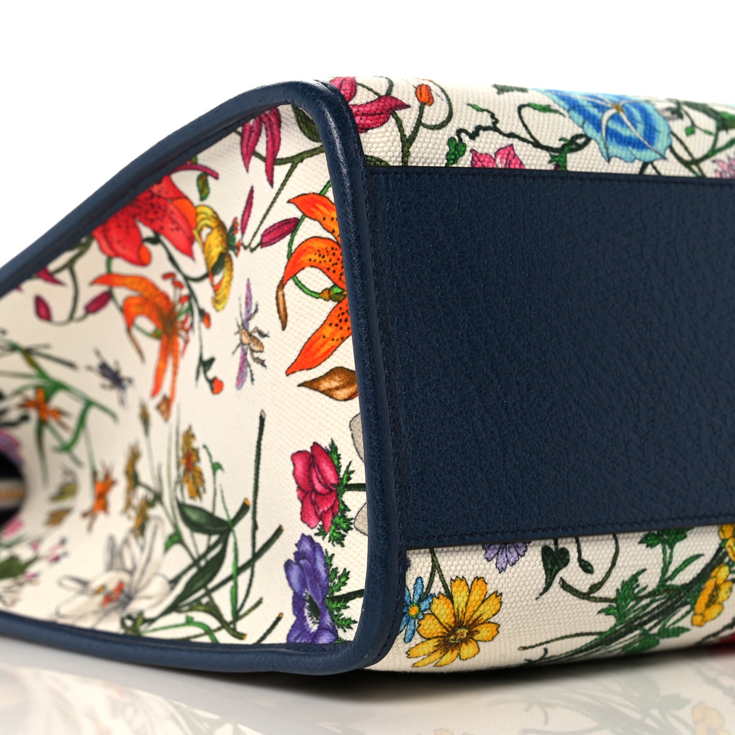 Canvas Large Flora Tote Navy Multicolor