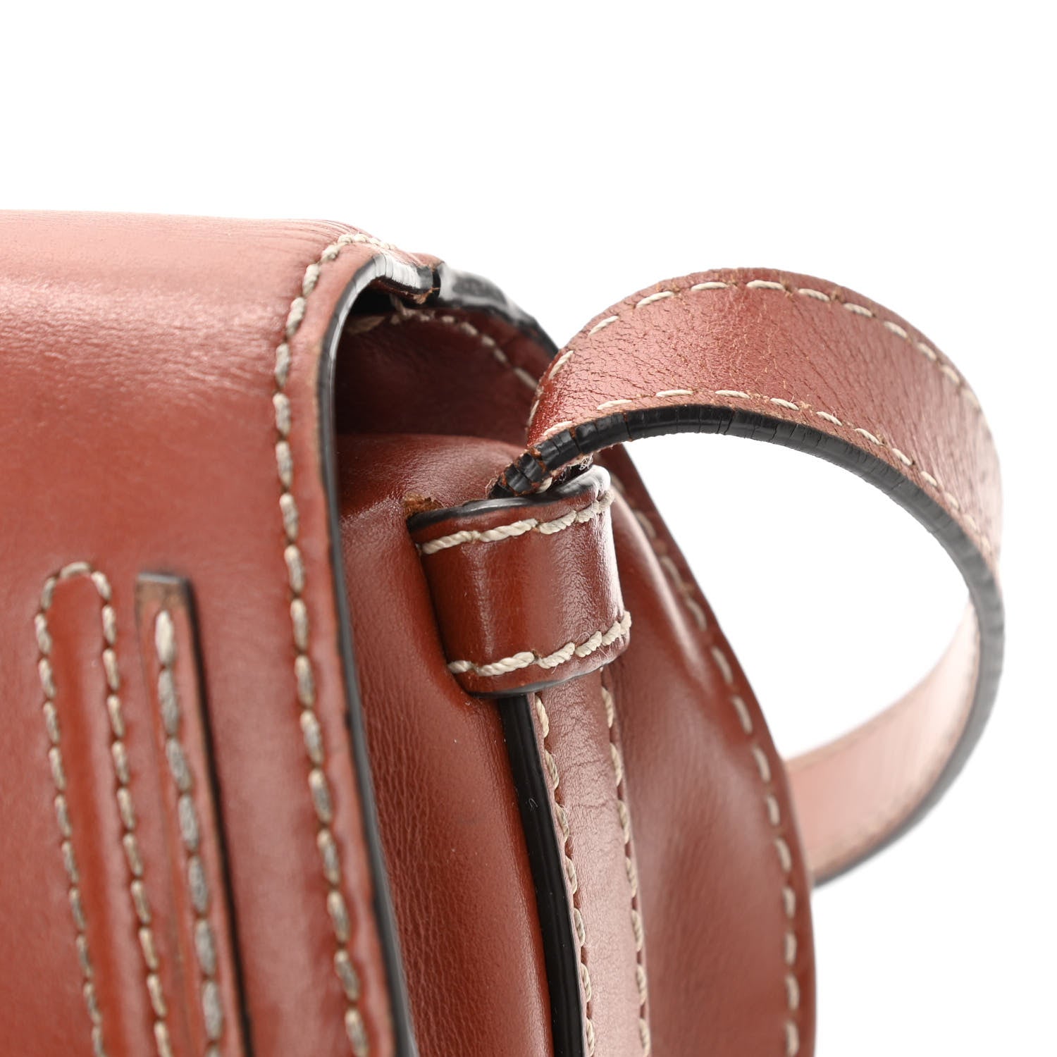 Chloe Shiny Calfskin Mini Marcie Round Crossbody Bag Caramel 13 of 13