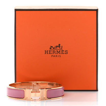 Hermes Enamel Narrow Clic Clac H Bracelet PM Rose Patch 5 of 5