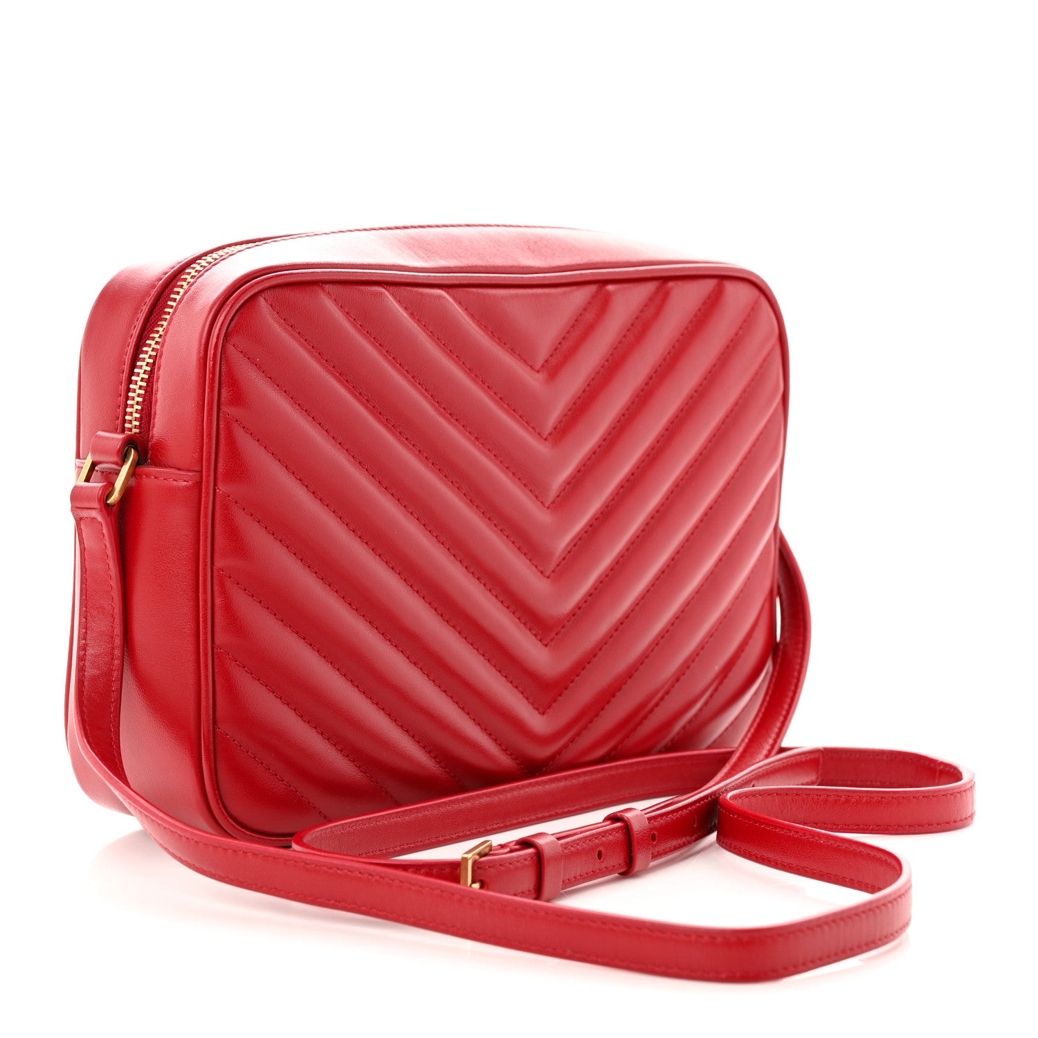 Saint Laurent Calfskin Matelasse Monogram Lou Camera Bag Rouge Eros 3 of 11