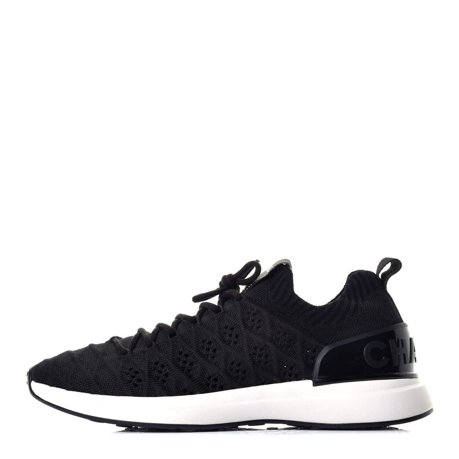 Chanel Fabric Logo Sneakers 39 Black 1 of 10