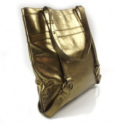 Burberry Leather Flat Portrait Tote Gold 3 of 11