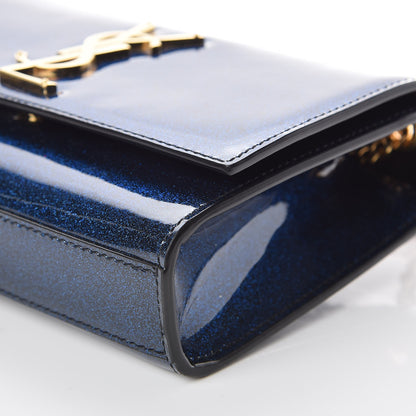 Saint Laurent Glitter Patent Small Monogram Kate Satchel Cobalt 11 of 11