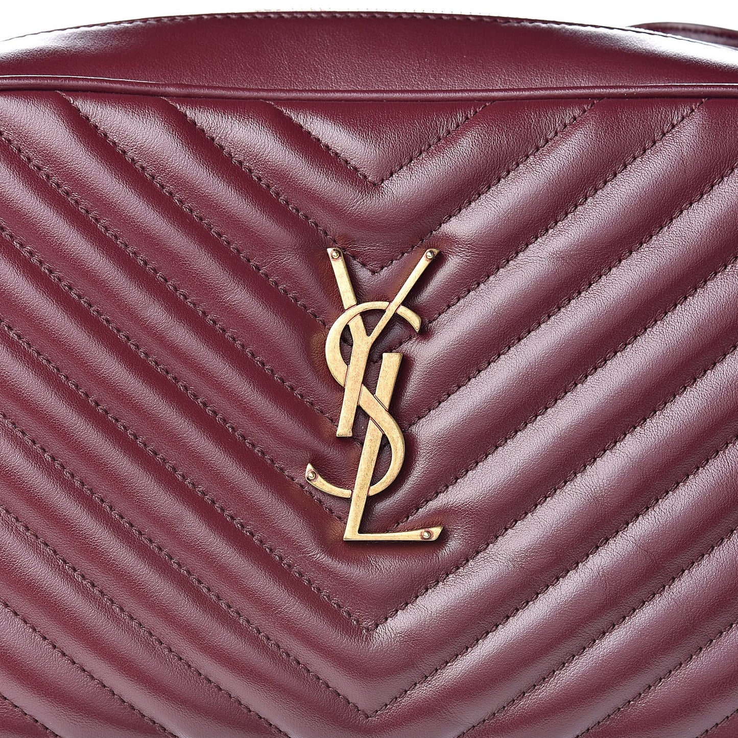 Calfskin Matelasse Monogram Lou Camera Bag Dark Legion Red