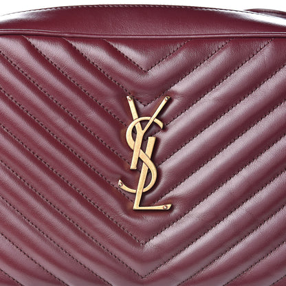 Saint Laurent Calfskin Matelasse Monogram Lou Camera Bag Dark Legion Red 8 of 10