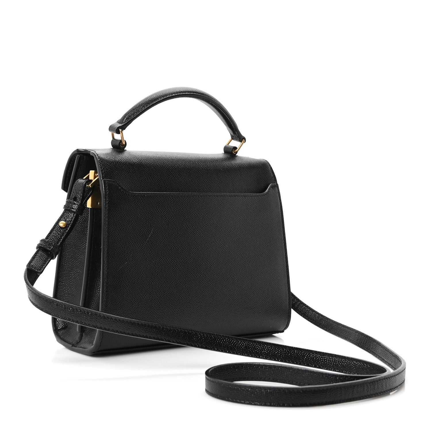 Saint Laurent Grain de Poudre Mini Classic Monogram Cassandra Top Handle Black 3 of 10