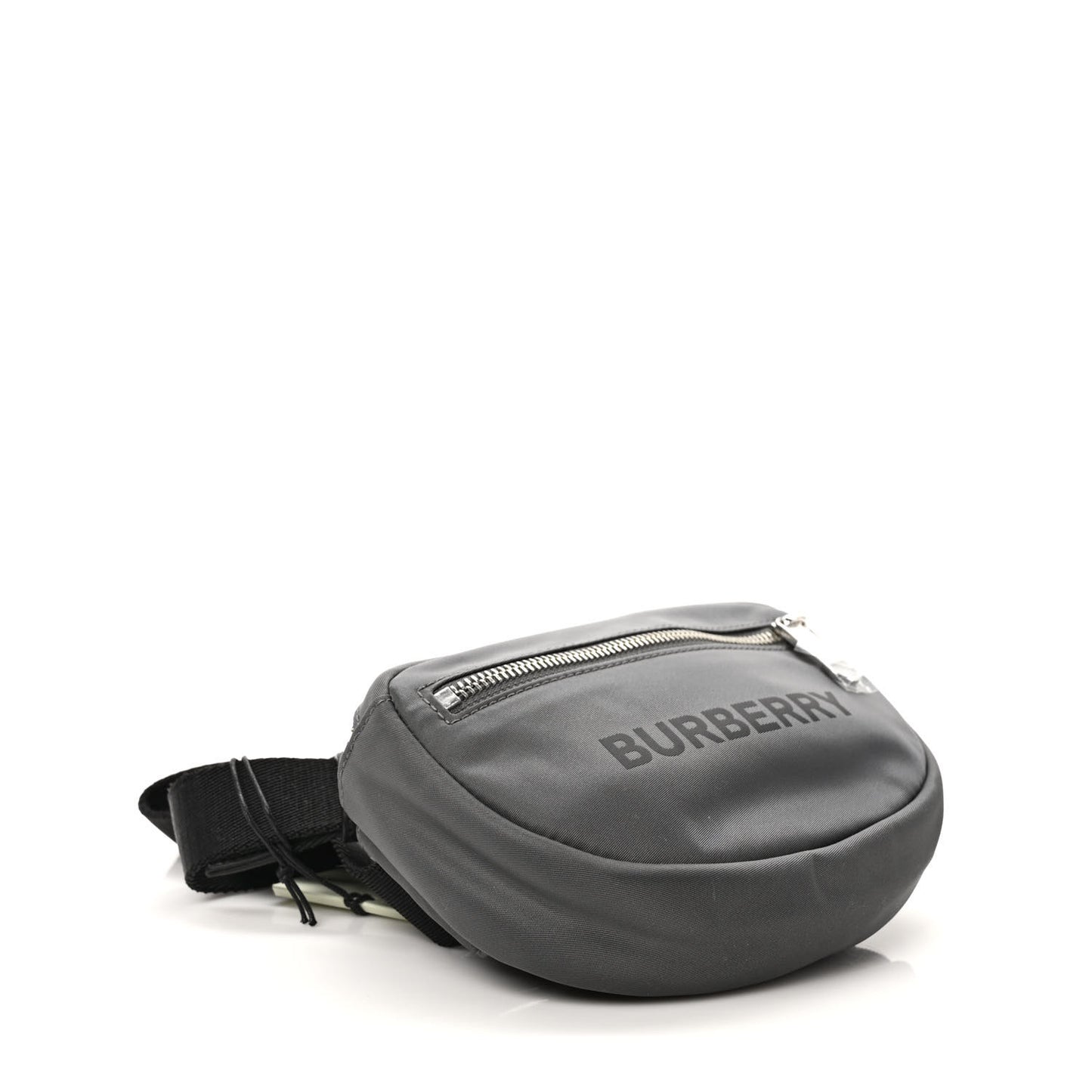 Econyl Logo Print Small Cannon Bum Bag Charcoal Grey