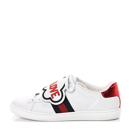 Gucci Calfskin Ayers Blind For Love Embroidered Womens Ace Sneakers 38 White 1 of 8