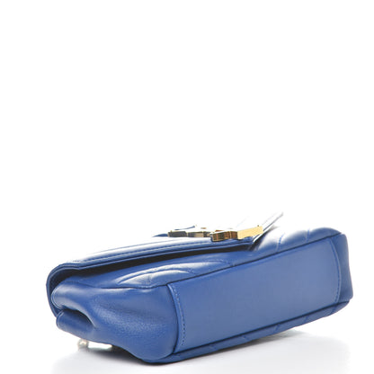 Saint Laurent Sheepskin Matelasse Chevron Monogram Classic Baby Chain Bag Blue Majorelle 4 of 11