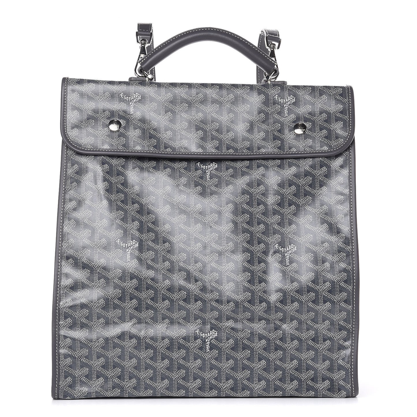 Goyardine Saint Leger Soft Briefcase Backpack Grey