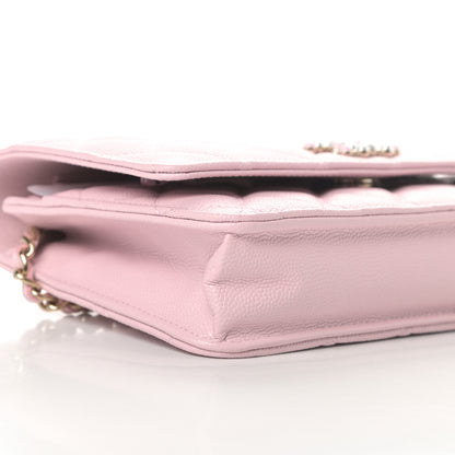 Chanel Caviar Quilted Coco Candy Wallet On Chain WOC Light Pink 10 of 11