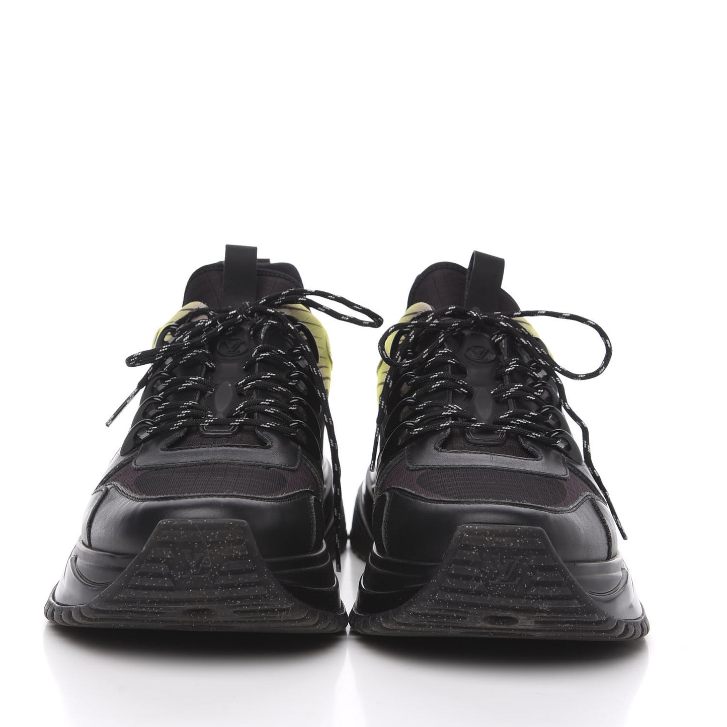 Calfskin Mens Run Away Pulse Sneakers 7 Black Yellow