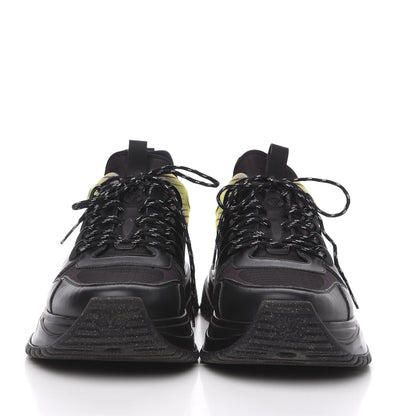 Louis Vuitton Calfskin Mens Run Away Pulse Sneakers 7 Black Yellow 2 of 11