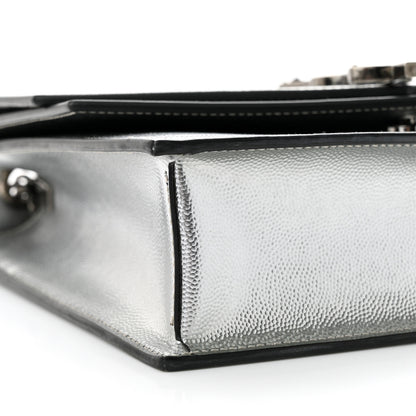 Saint Laurent Grain De Poudre Monogram Medium Sulpice Shoulder Bag Silver 8 of 15