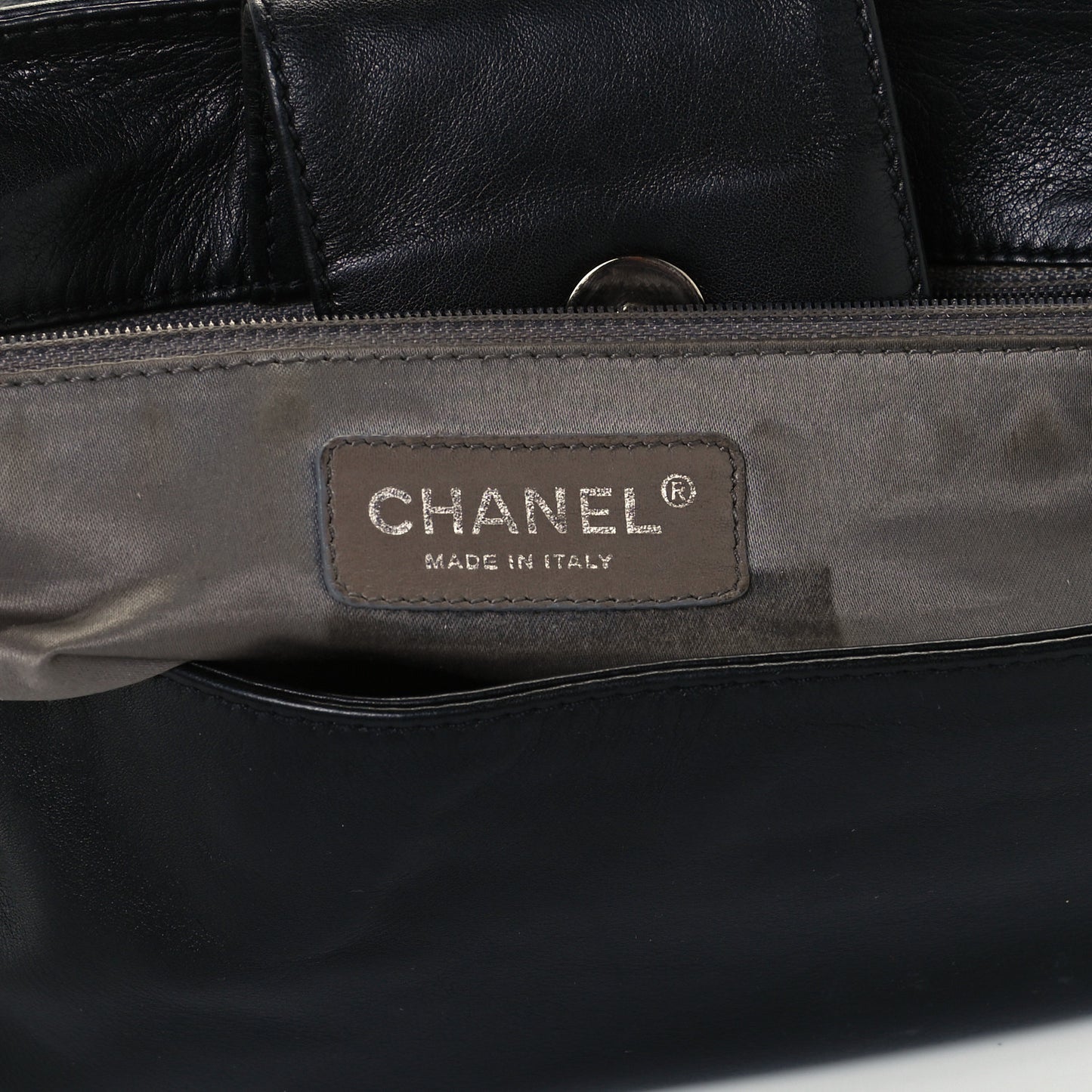Calfskin Modern Chain Hobo Flap Black