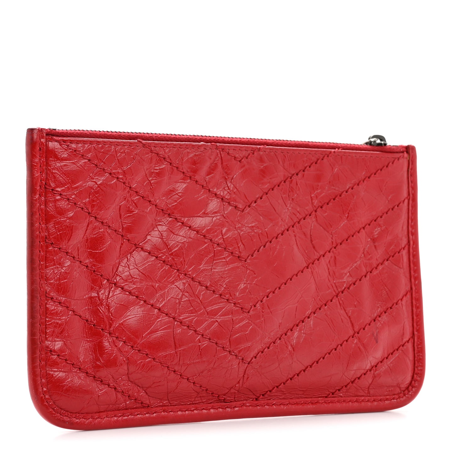 Crinkled Calfskin Matelasse Niki Bill Pouch Red