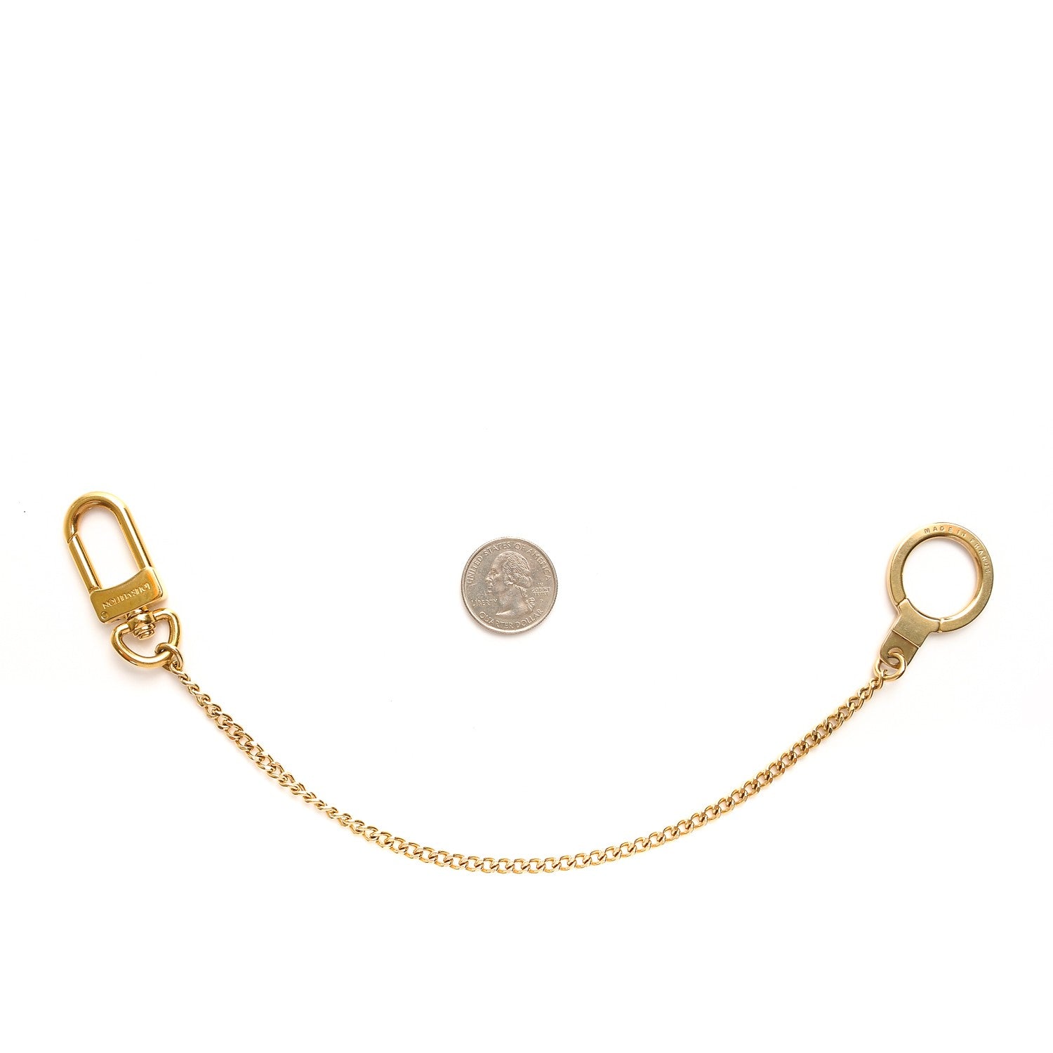 Louis Vuitton Metal Pochette Extender Key Ring Chain Gold 2 of 3