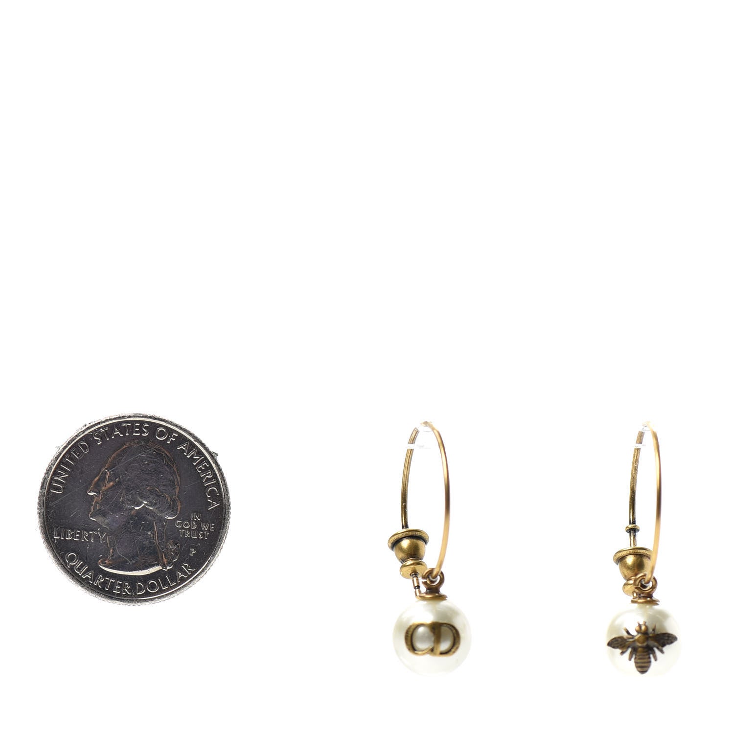 Christian Dior Pearl Bee Star Mise En Dior Tribal Hoop Earrings 2 of 3