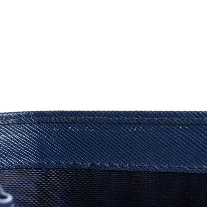 Prada Saffiano Metal French Flap Compact Wallet Bluette 10 of 12